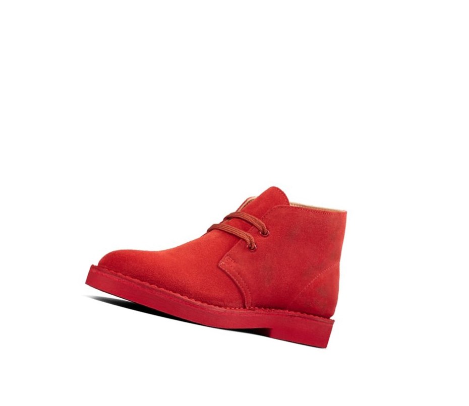 Botas De Desierto Clarks Ortholite Gamuza Mujer Rojas | PXZS-42367