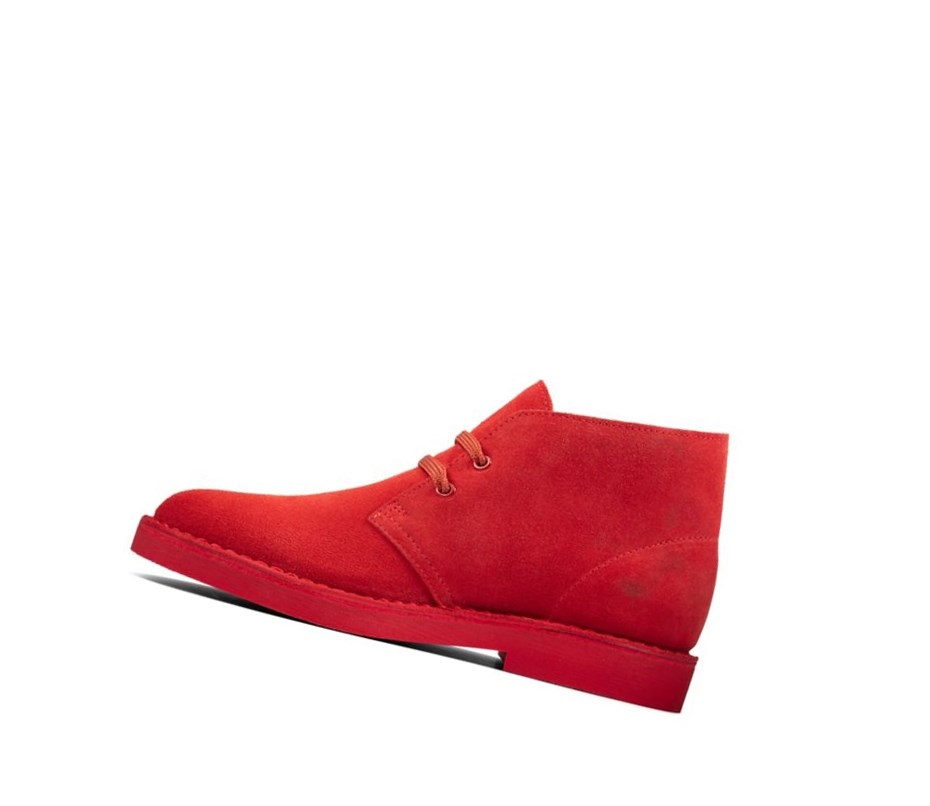 Botas De Desierto Clarks Ortholite Gamuza Mujer Rojas | PXZS-42367