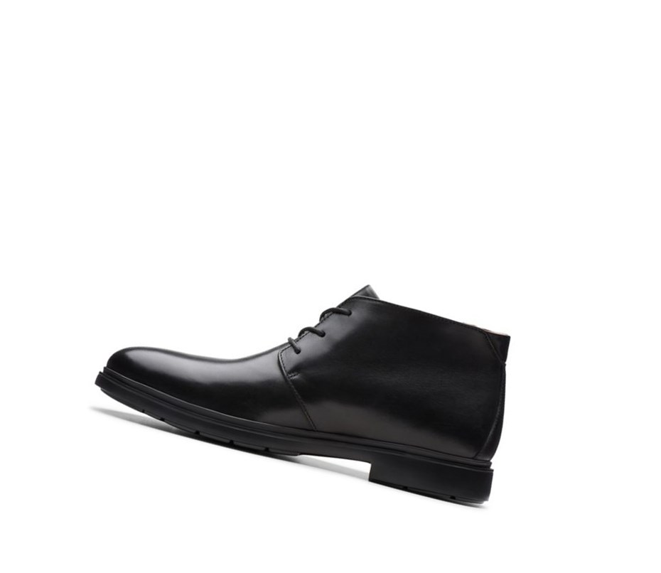 Botas De Desierto Clarks Un Tailor Mid Cuero Hombre Negras | JPFS-09435