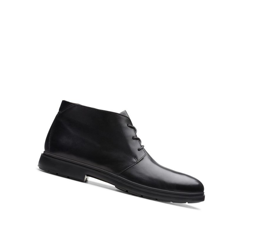 Botas De Desierto Clarks Un Tailor Mid Cuero Hombre Negras | JPFS-09435