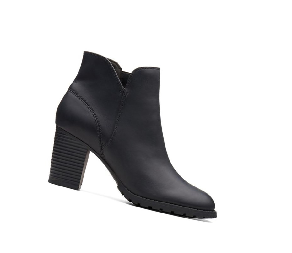 Botas de Tacon Clarks Verona Trish Cuero Mujer Negras | RGDB-82710