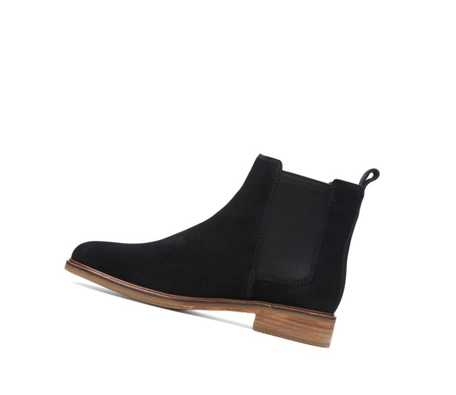 Botines Chelsea Clarks Arlo Gamuza Mujer Negras | GJNL-20739