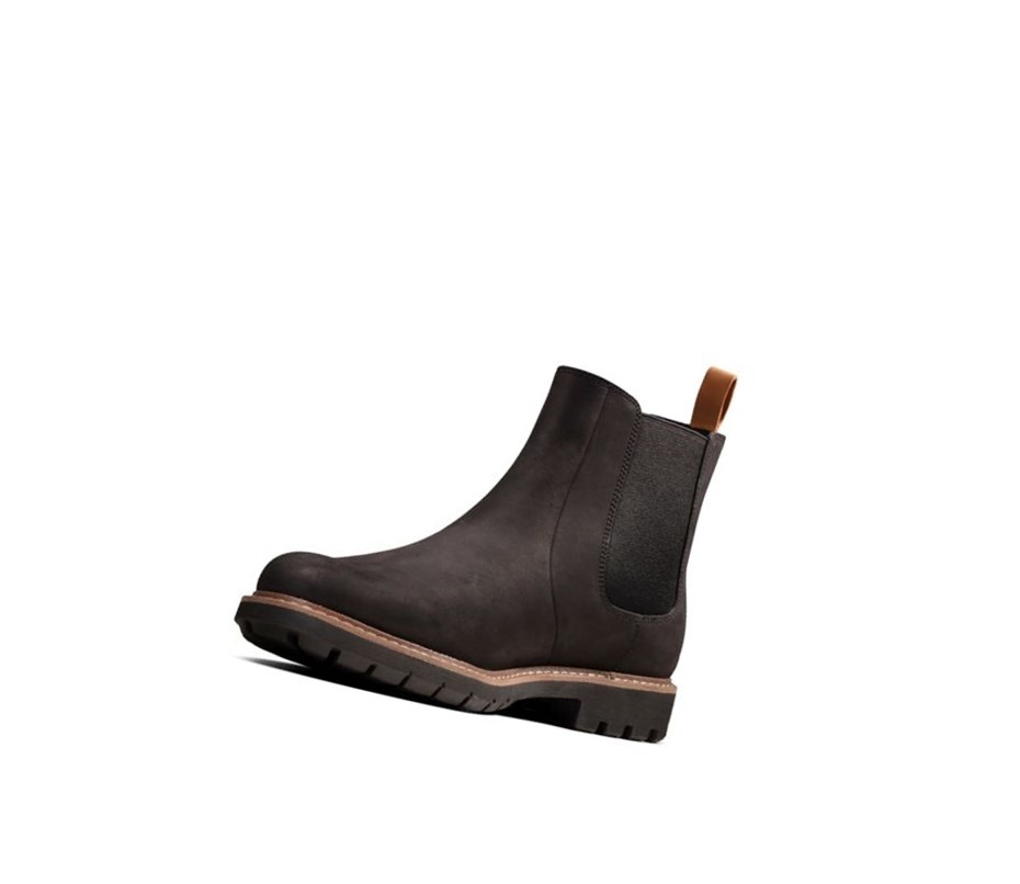 Botines Chelsea Clarks Batcombe Up Nubuck Gamuza Hombre Negras | MVCQ-64873