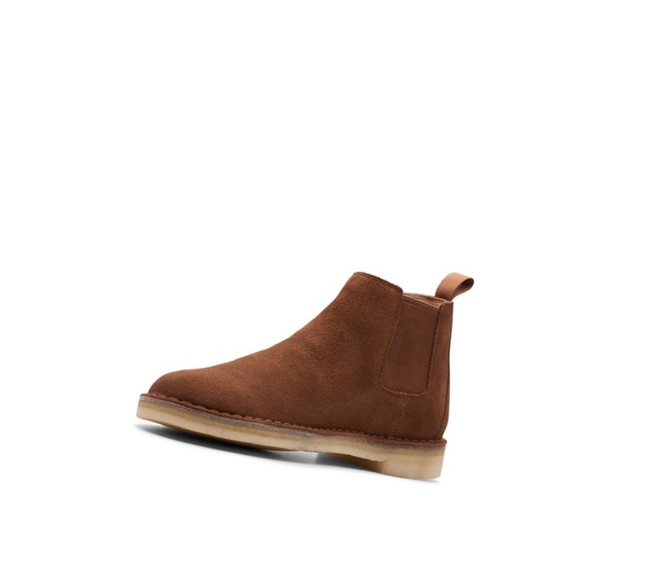 Botines Chelsea Clarks Desert Gamuza Hombre Marrones | XKOZ-82571