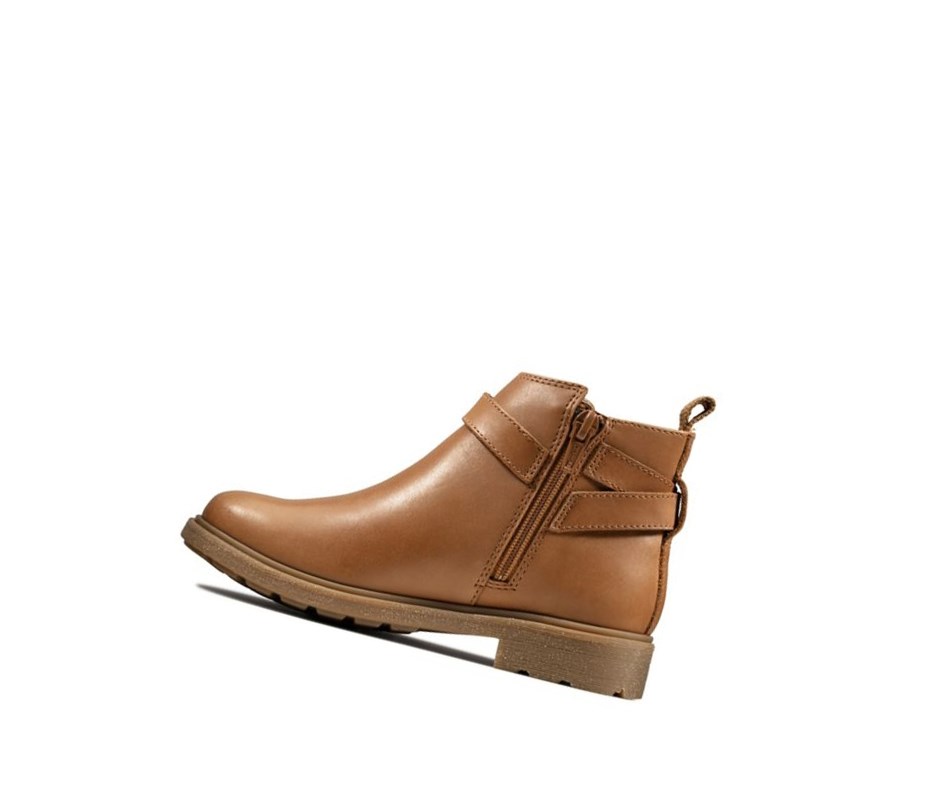 Botines Clarks Astrol Soar Cuero Niña Marrones | UTBF-58126