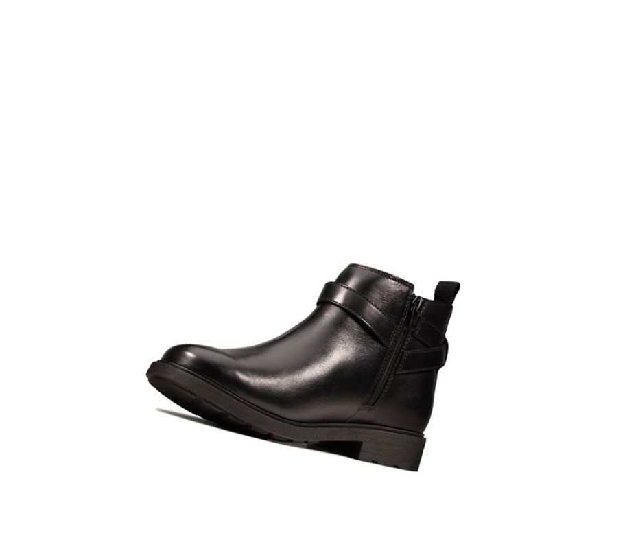 Botines Clarks Astrol Soar Cuero Niña Negras | DHFT-25109