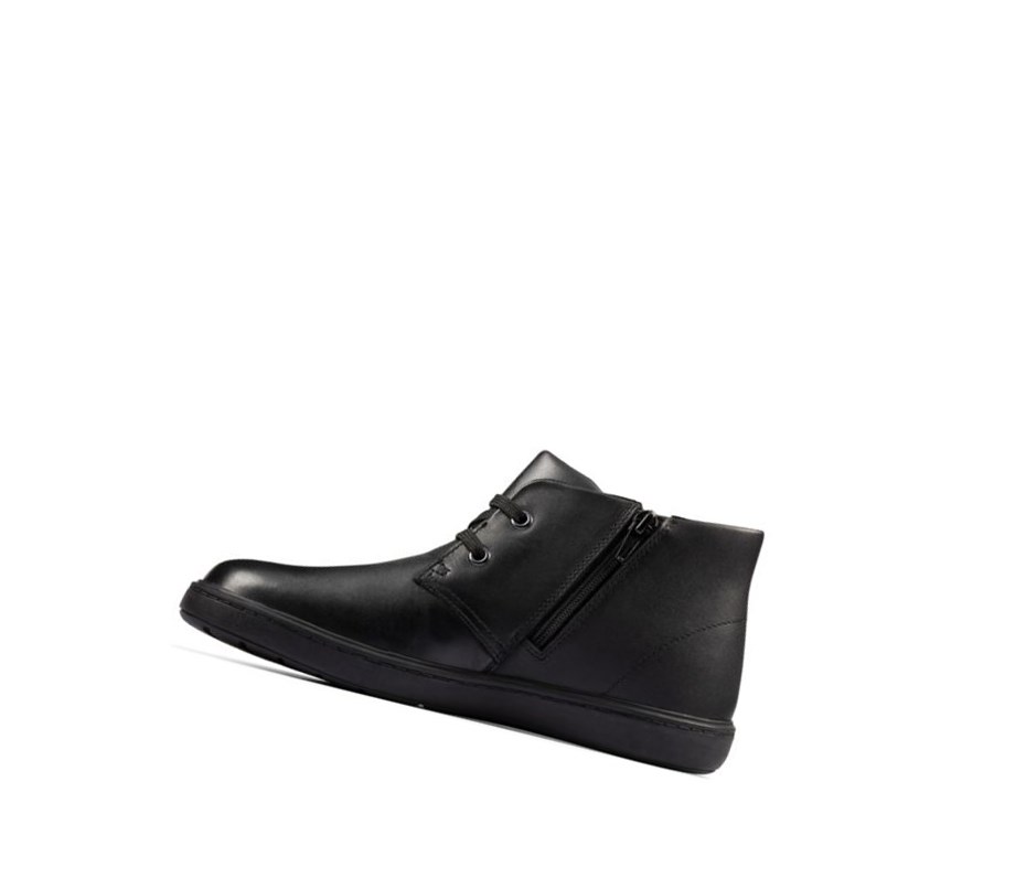 Botines Clarks Calle Step Cuero Niño Negras | IBJR-53749