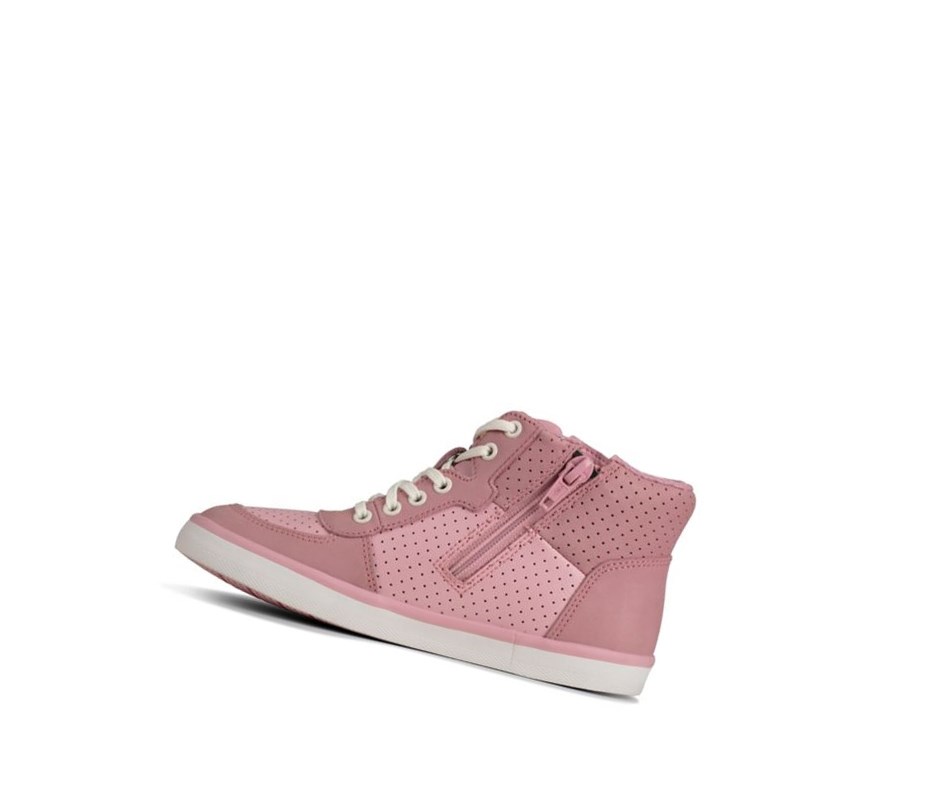 Botines Clarks City Flake Cuero Niña Rosas | QEPX-15620