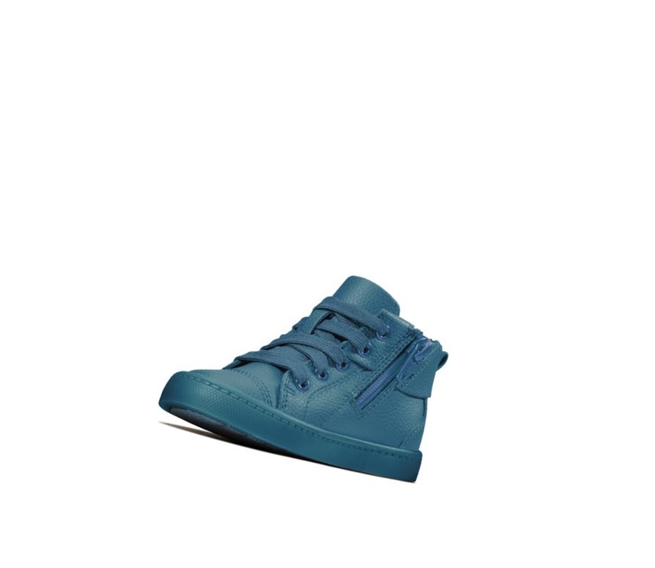 Botines Clarks City Oasis Cuero Niña Azules Oscuro | IDSL-37941