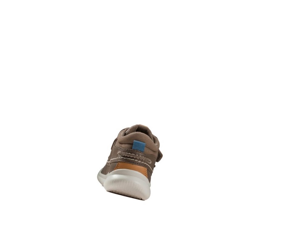 Botines Clarks Crest Tuktu Cuero Niño Marrones | QVPL-72084