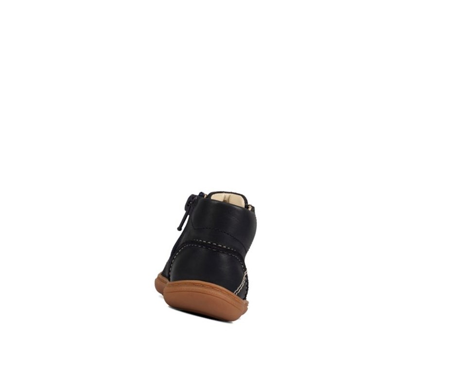 Botines Clarks Flash Cuero Niño Azul Marino | AGZD-76814