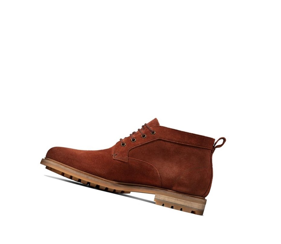 Botines Clarks Foxwell Mid Cuero Hombre Marrones | UXJV-15064