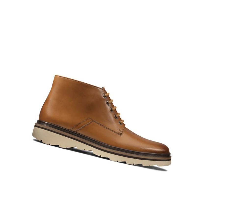 Botines Clarks Frelan Mid Cuero Hombre Marrones | UESR-57032