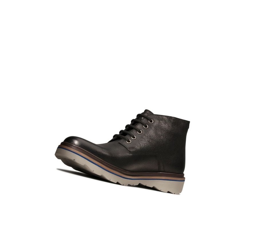 Botines Clarks Frelan Mid Cuero Hombre Negras | JNMF-25408