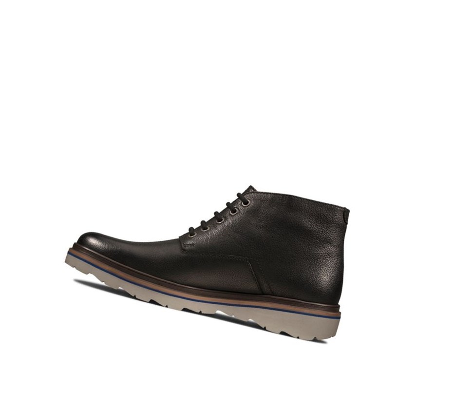 Botines Clarks Frelan Mid Cuero Hombre Negras | JNMF-25408