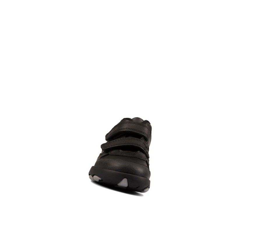 Botines Clarks Rex Crash Cuero Niño Negras | ZJPO-40638