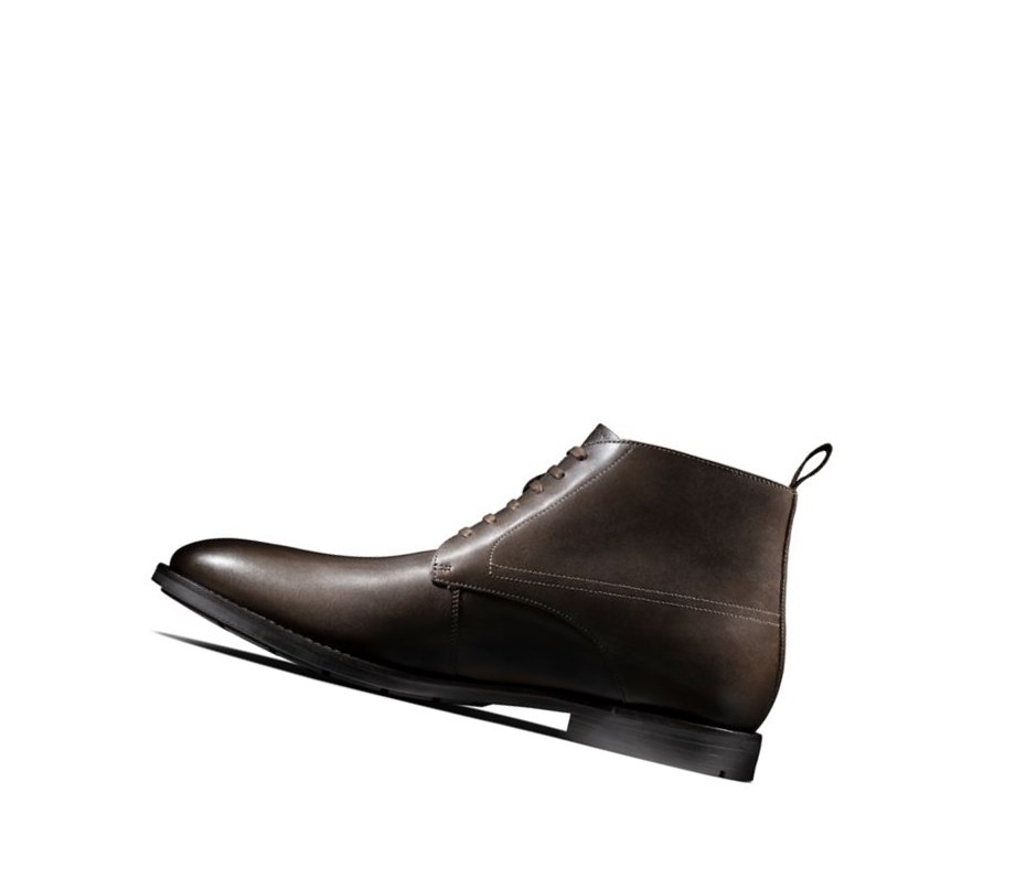 Botines Clarks Ronnie Up Gore-tex Cuero Hombre Marrones Oscuro | NOIV-74162