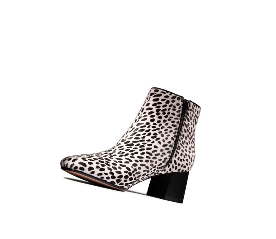 Botines Clarks Sheer Flora 2 Print Cuero Mujer Leopardo | IWYN-30129