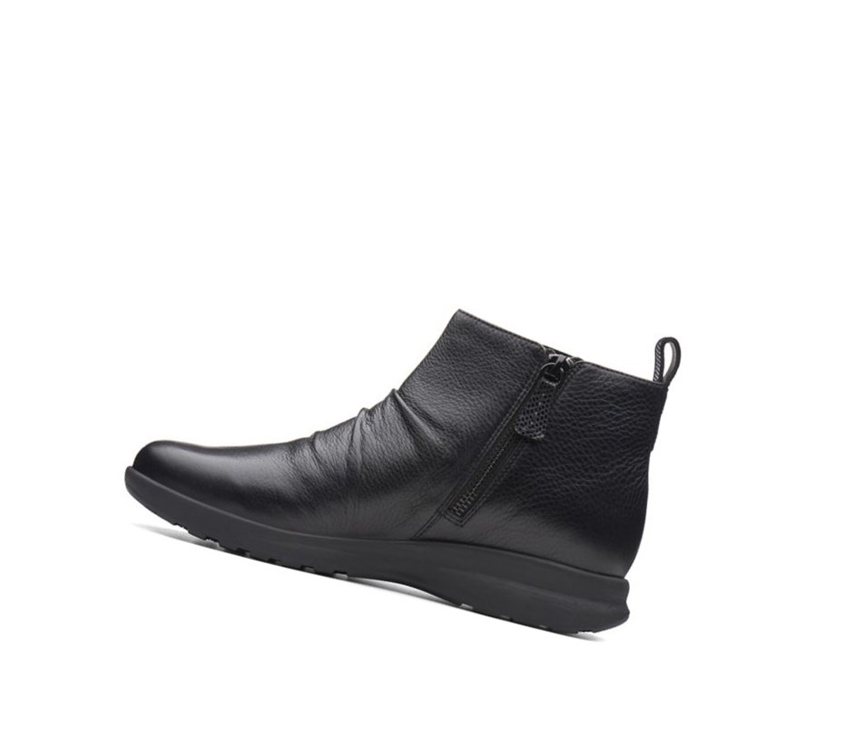 Botines Clarks Un Adorn Mid Cuero Mujer Negras | ZMJO-86952