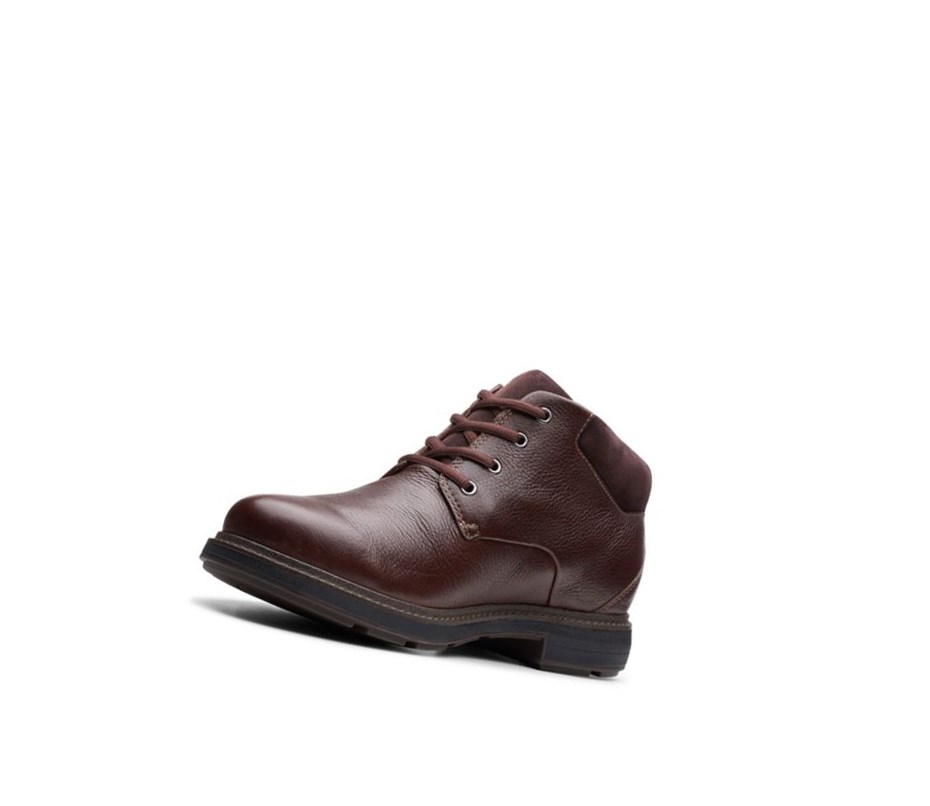 Botines Clarks Un Tread Up Gore-tex Cuero Hombre Marrones Oscuro | QGKX-92370