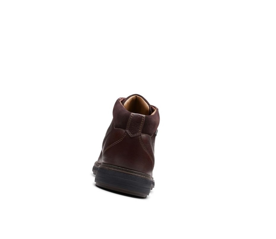 Botines Clarks Un Tread Up Gore-tex Cuero Hombre Marrones Oscuro | QGKX-92370