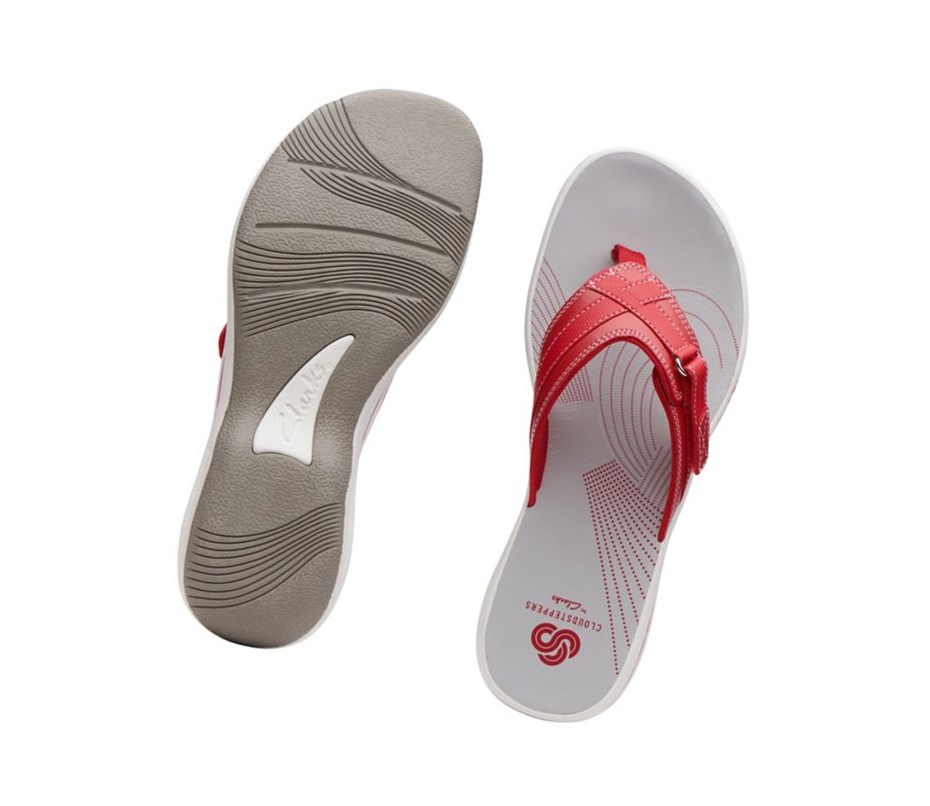 Chanclas Clarks Brinkley Sea Mujer Rojas | KOXR-49278