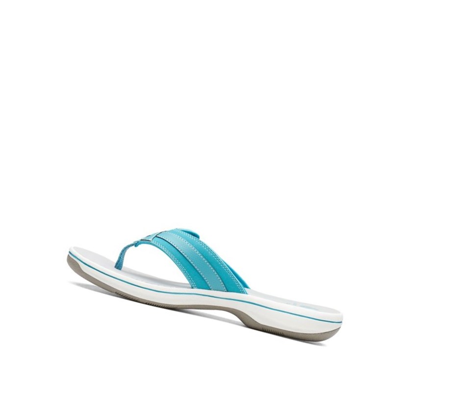 Chanclas Clarks Brinkley Sea Mujer Turquesa | FJWU-81340