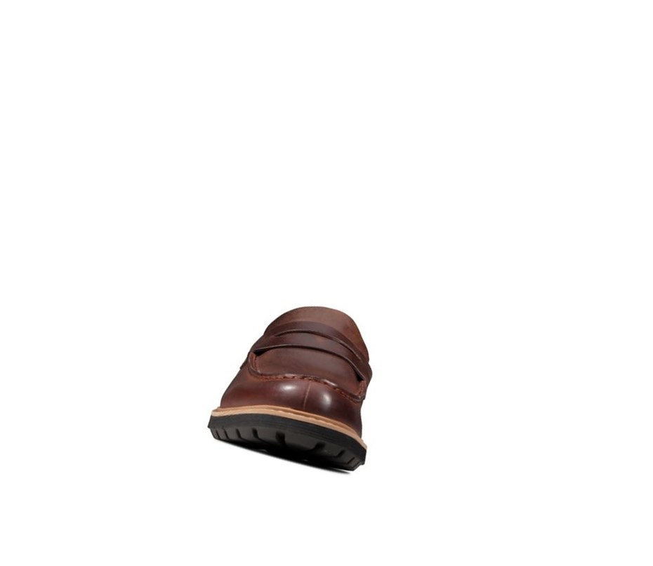 Loafers Clarks Batcombe Edge Cuero Hombre Marrones Oscuro | DCGH-10823