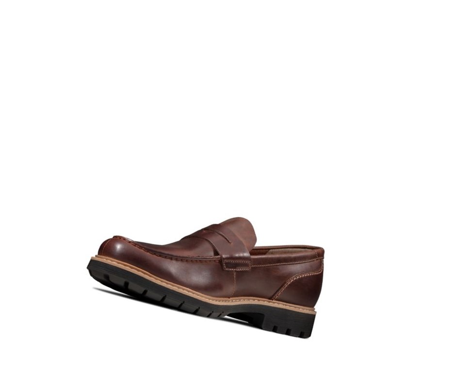 Loafers Clarks Batcombe Edge Cuero Hombre Marrones Oscuro | DCGH-10823