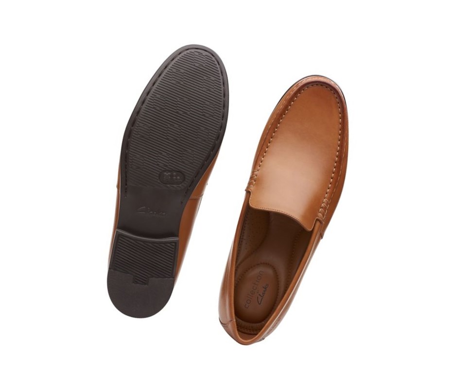 Loafers Clarks Claude Plain Anchos Fit Hombre Marrones | DQBJ-70246