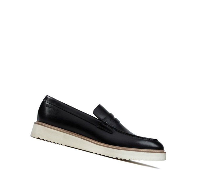 Loafers Clarks Ernest Free Cuero Hombre Negras | PJEG-95706