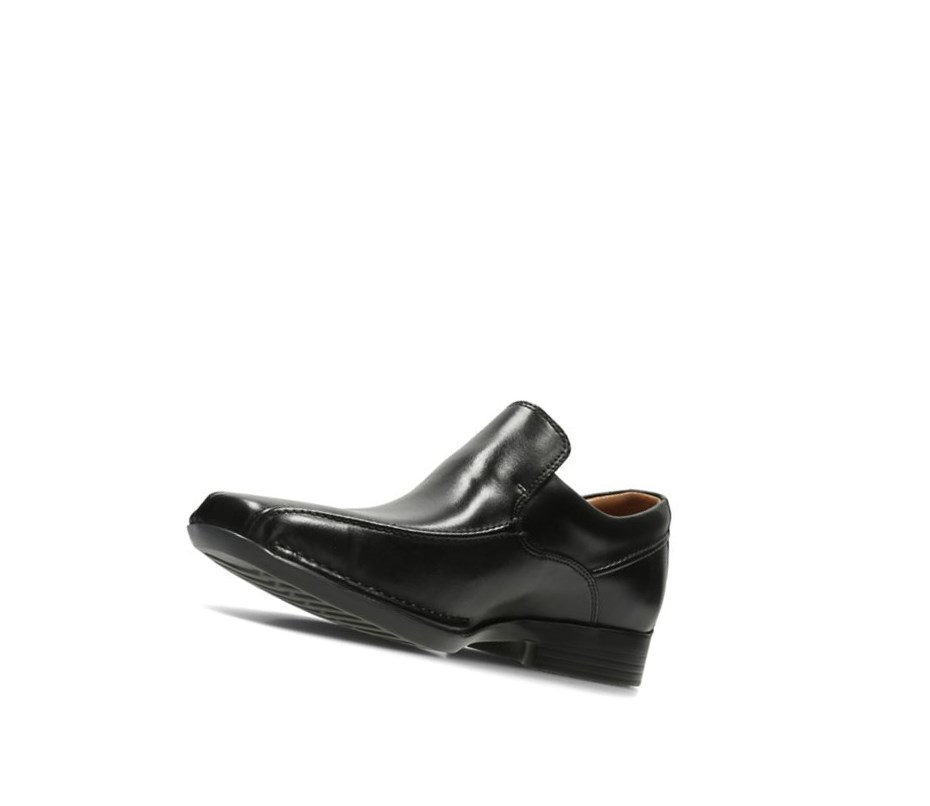 Loafers Clarks Francis Flight Cuero Hombre Negras | MZUJ-81346