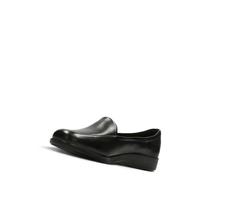 Loafers Clarks Georgia Cuero Mujer Negras | ZNHW-53614