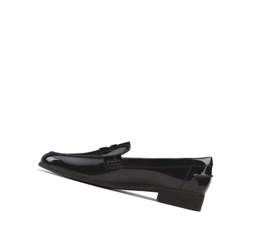 Loafers Clarks Hamble Charol Cuero Mujer Negras | BSQR-53794