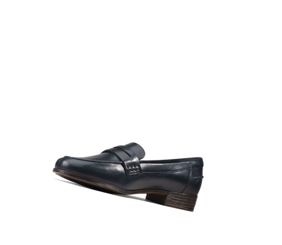 Loafers Clarks Hamble Cuero Mujer Azul Marino | YQWX-50942