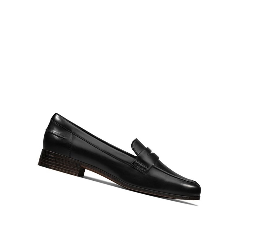 Loafers Clarks Hamble Cuero Mujer Negras | JPWY-23094