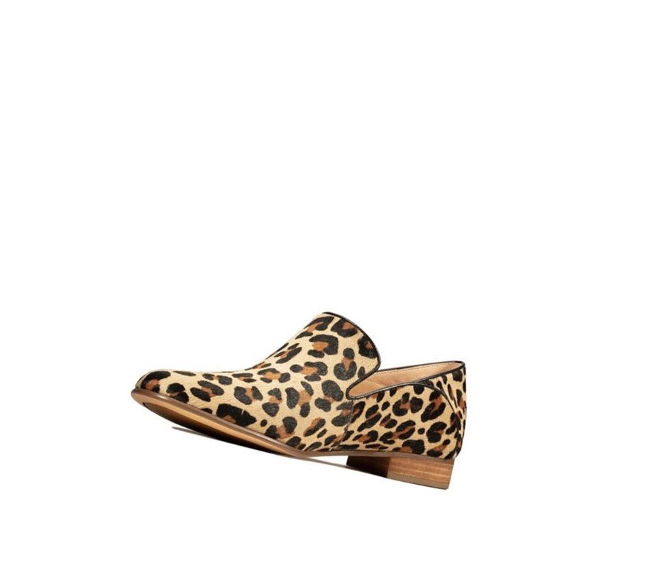 Loafers Clarks Pure Viola Print Cuero Mujer Leopardo | FATK-82103