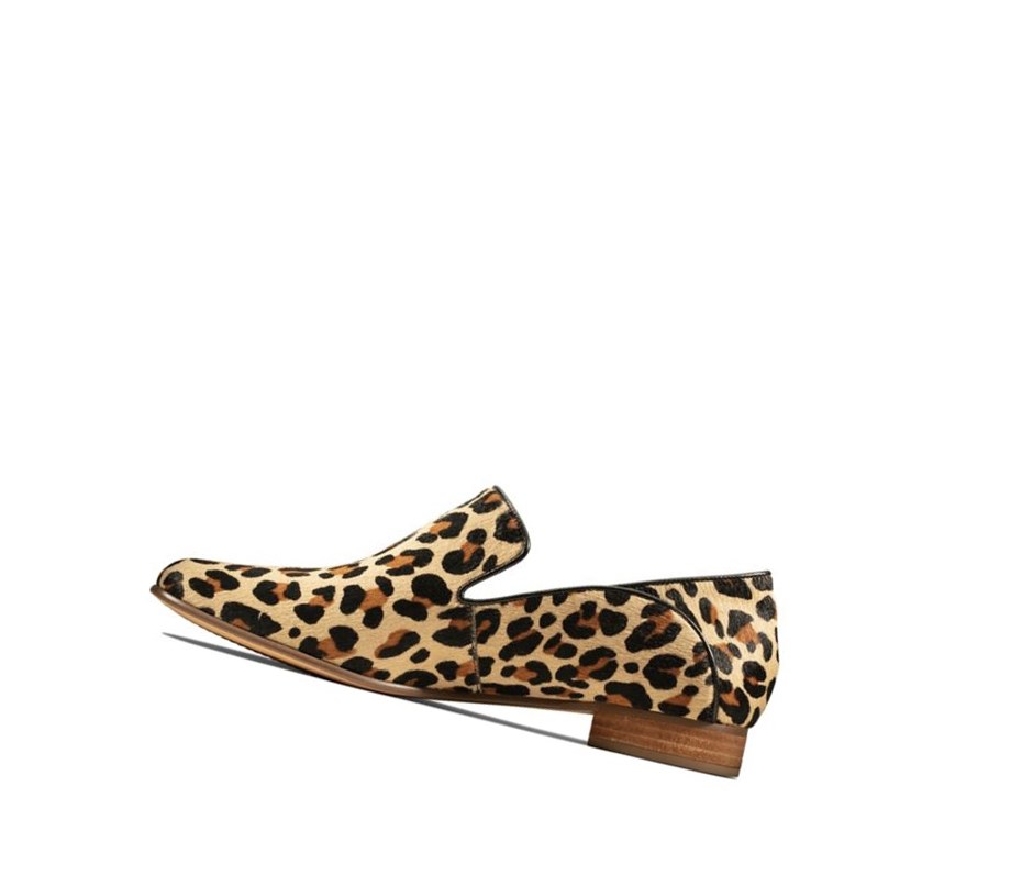 Loafers Clarks Pure Viola Print Cuero Mujer Leopardo | FATK-82103