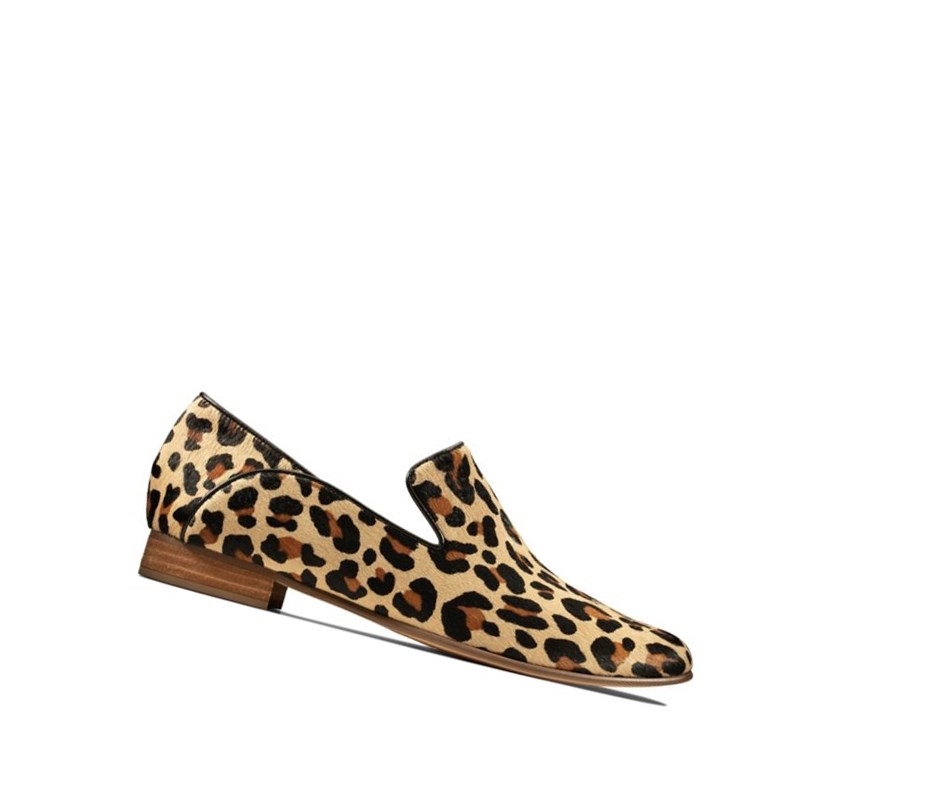 Loafers Clarks Pure Viola Print Cuero Mujer Leopardo | FATK-82103