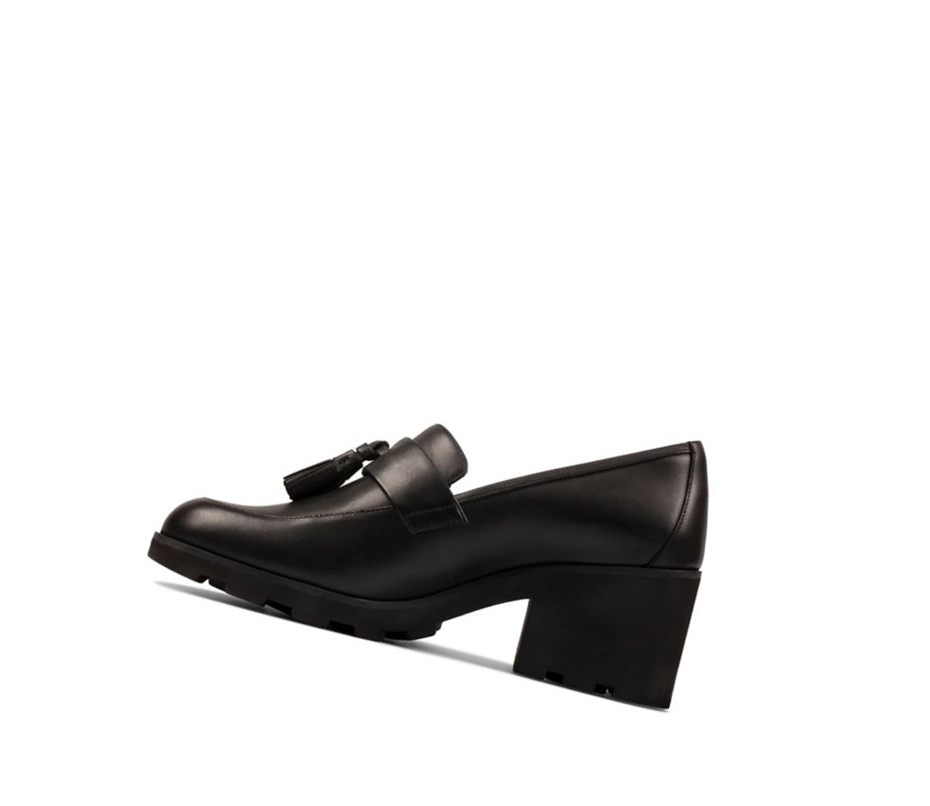 Loafers Clarks Rene Cuero Mujer Negras | CQSX-42013