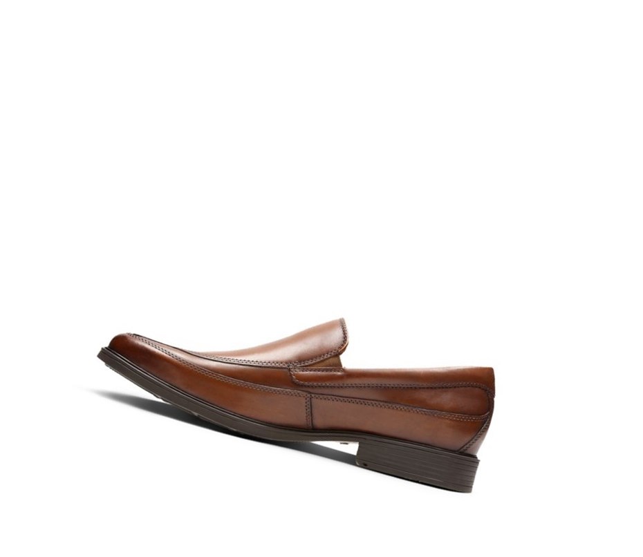 Loafers Clarks Tilden Free Cuero Hombre Marrones Oscuro | JADV-38591