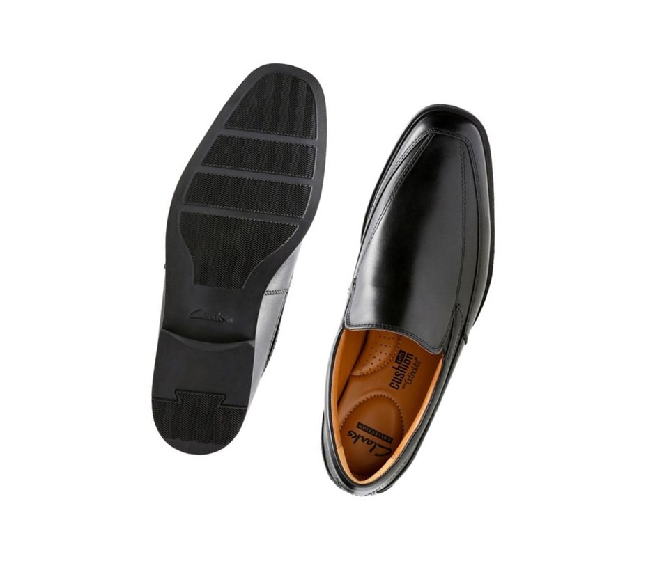 Loafers Clarks Tilden Free Cuero Hombre Negras | SWFA-86435