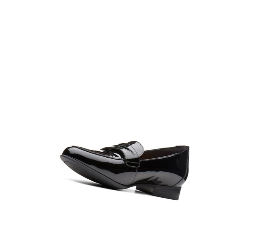 Loafers Clarks Un Blush Go Charol Cuero Anchos Fit Mujer Negras | DVWL-27065