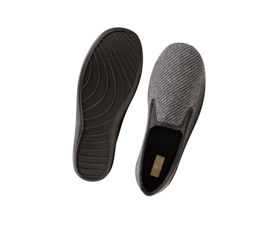 Pantuflas Clarks King Twin Textil Hombre Gris | VYZL-31578