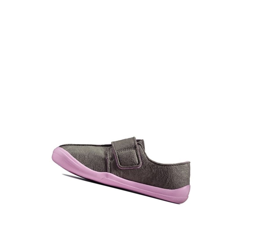 Pantuflas Clarks Yin Spark Felt Niña Gris | XWBF-03128