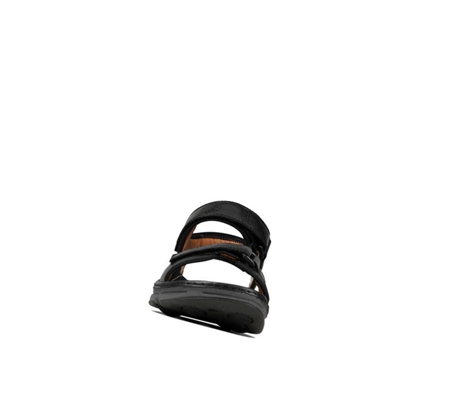 Sandalias Casuales Clarks Atl Part Cuero Hombre Negras | MUBZ-81904