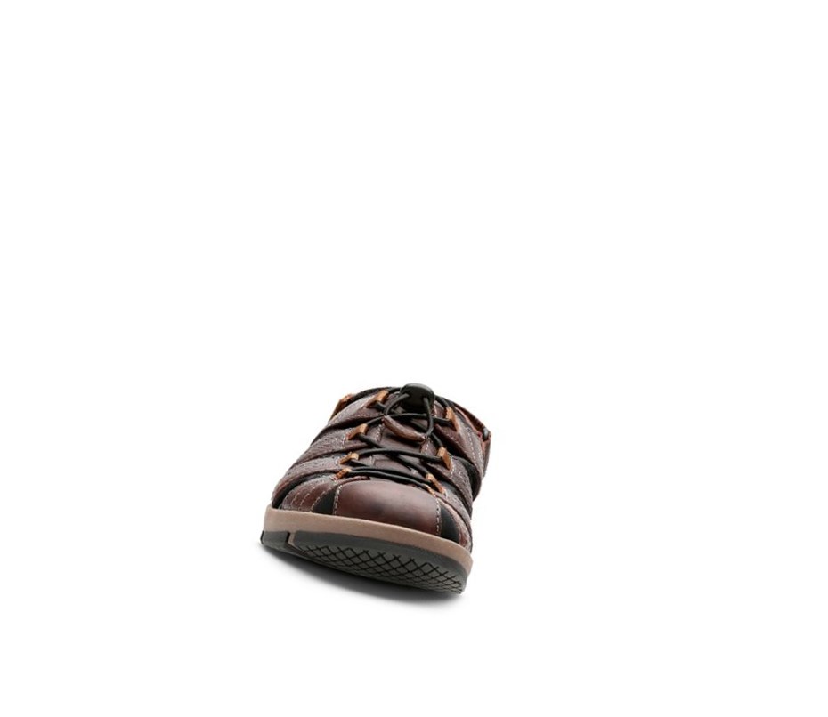 Sandalias Casuales Clarks Brixby Cove Cuero Hombre Marrones Oscuro | PGMO-92308