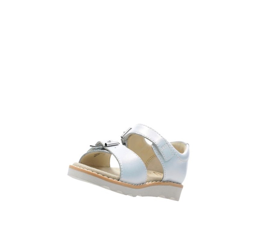 Sandalias Casuales Clarks Crown Bloom Cuero Niña Blancas | DXKZ-62984