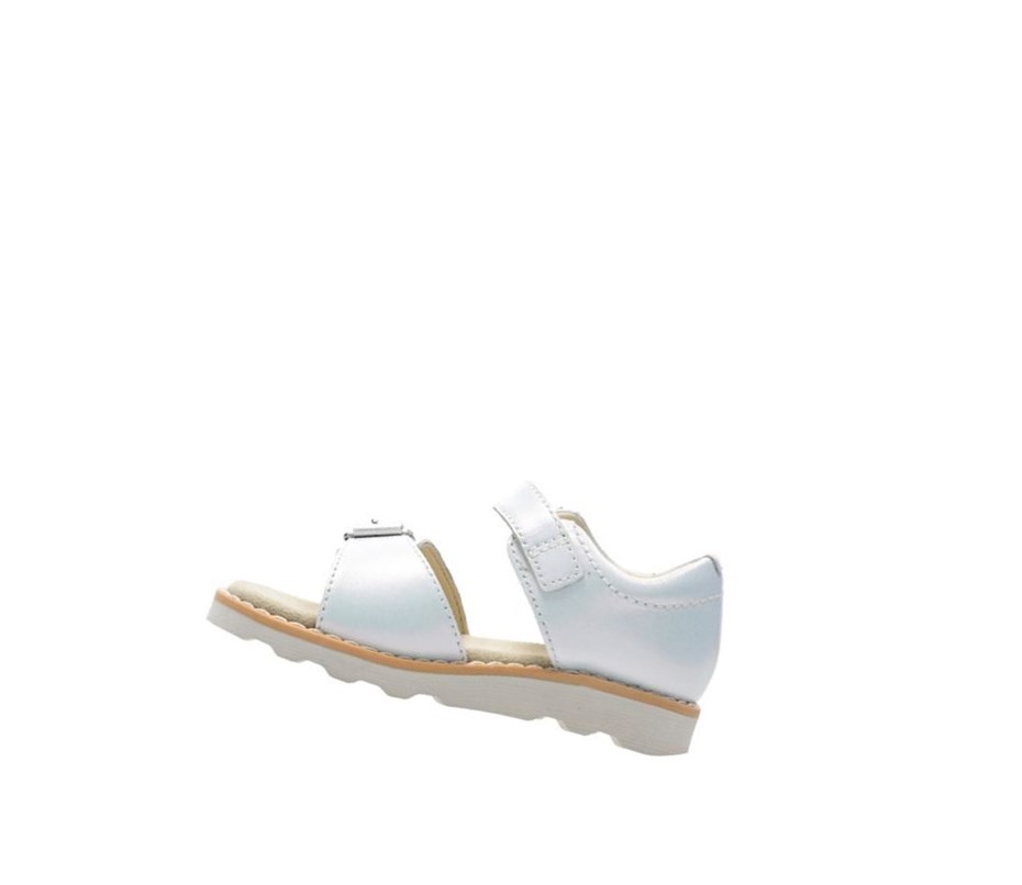 Sandalias Casuales Clarks Crown Bloom Cuero Niña Blancas | DXKZ-62984