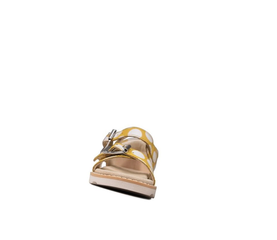 Sandalias Casuales Clarks Crown Bloom Gamuza Niña Amarillo | KBAX-80179